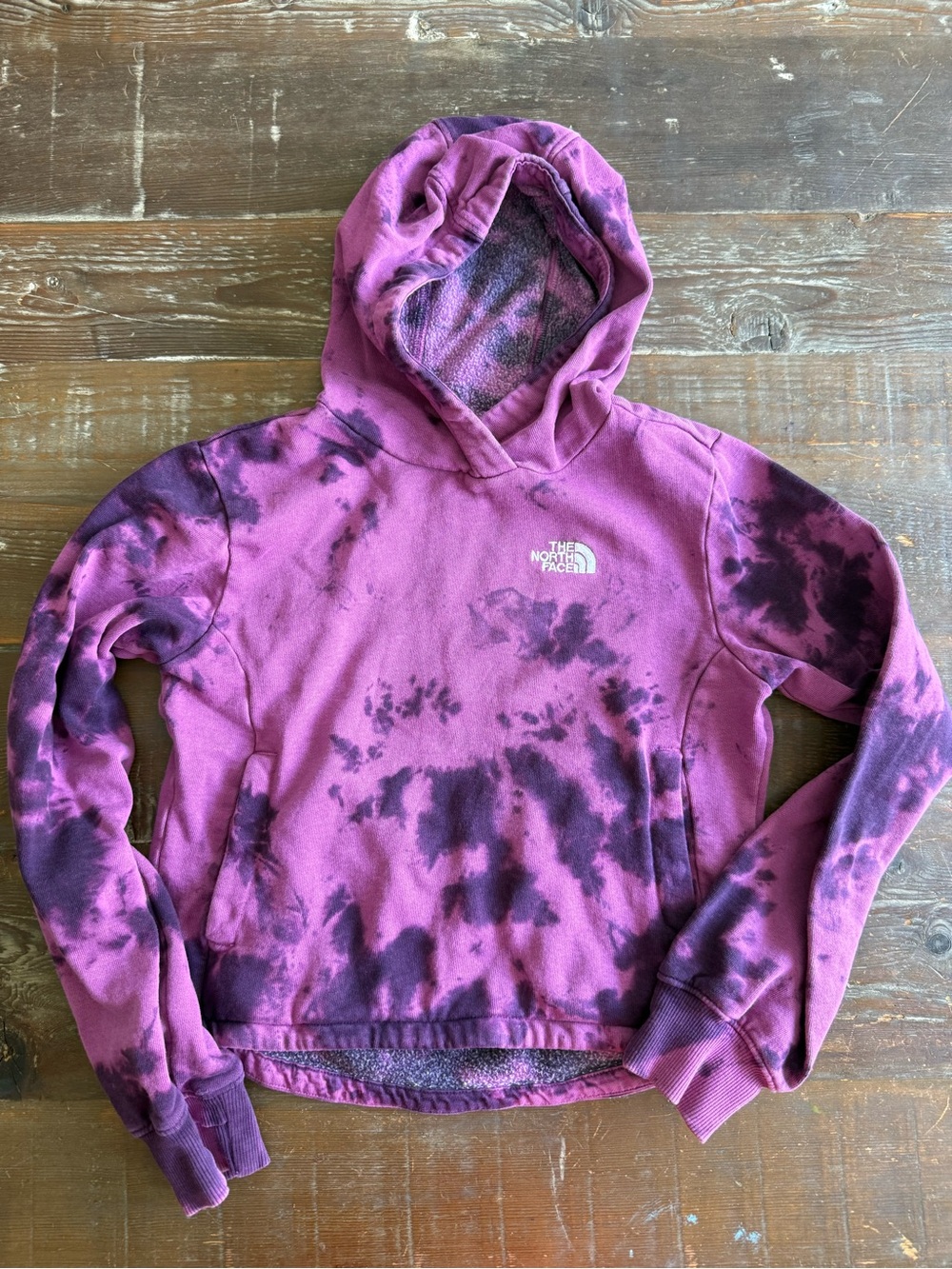The Girls Purple and Black Tie-Dye Hoodie Sweatshirt